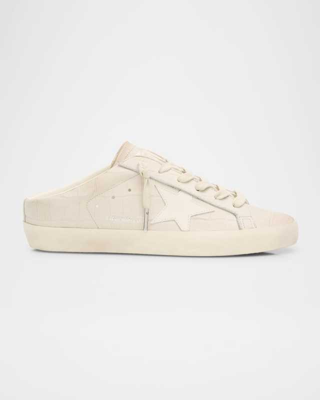 Super Star Croc-Effect Slip-On Sneakers